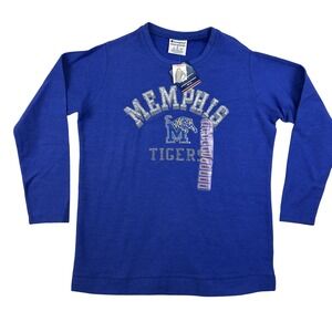 Champion Shirt Womens Small Memphis Tigers‎ Blue Thermal Long Sleeve